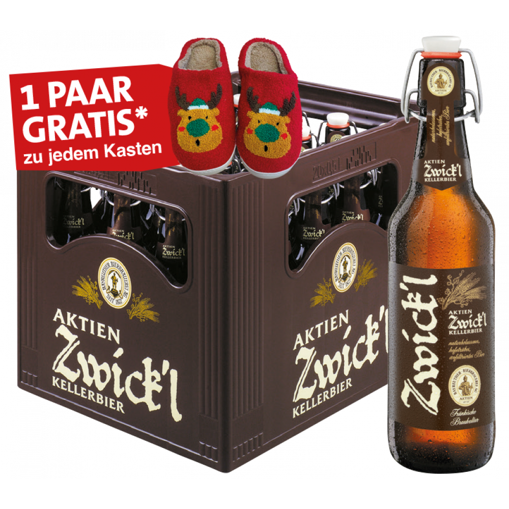 Maisel´s Aktien Zwick´l Kellerbier + Weihnachtspuschen zu jedem Kasten