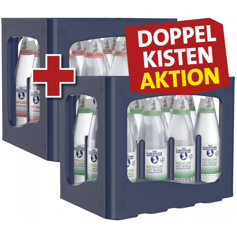 Bad Liebenwerda Mineralwasser Glas - Doppelkistenaktion