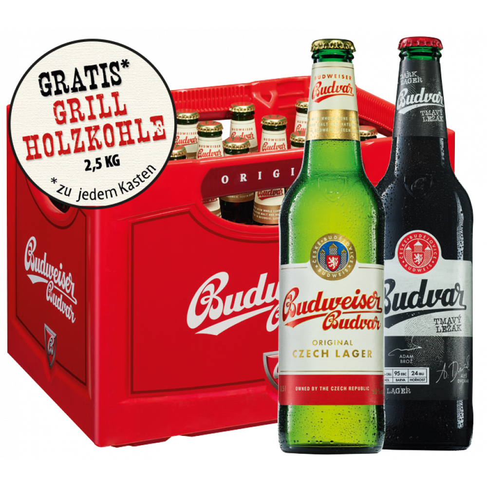 Budweiser + Gratis 1x Grillholzkohle