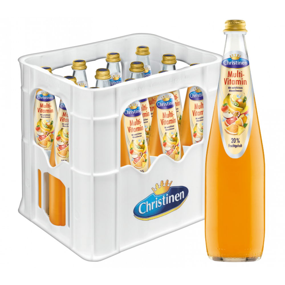 Christinen Mineralwasser + Multivitamin Glas
