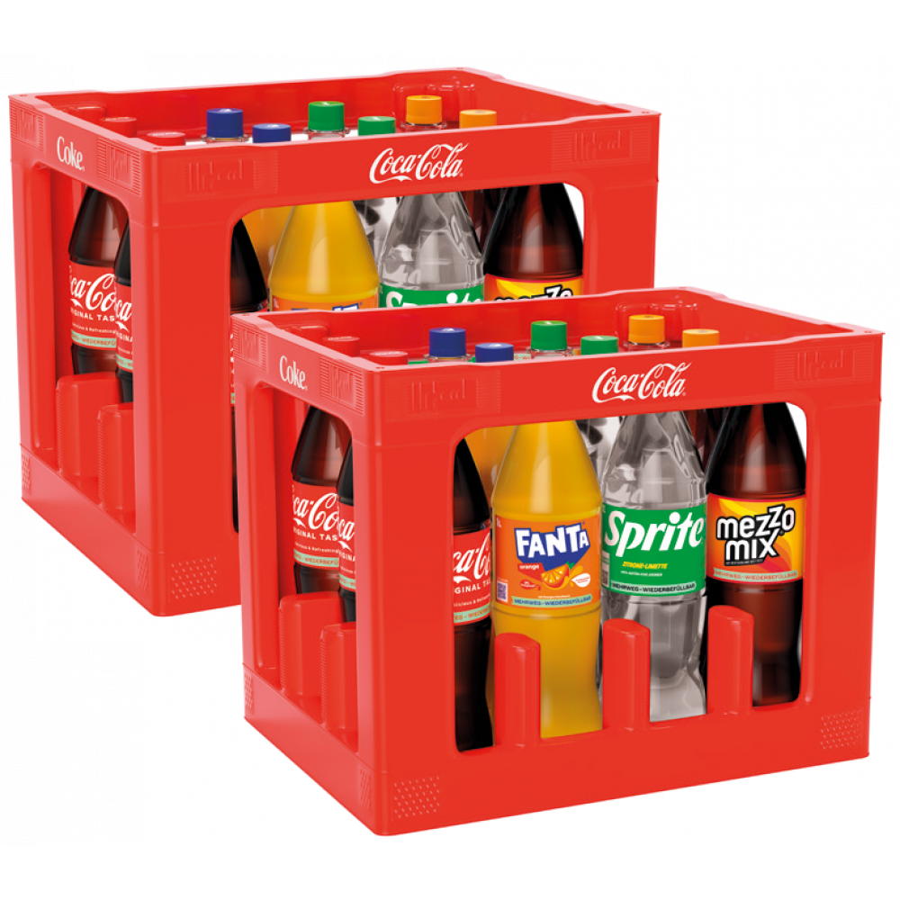 Coca Cola, Fanta, Mezzo Mix, Sprite - 2 Kästen