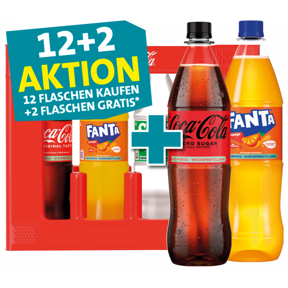 Coca Cola, Fanta, Mezzo Mix, Sprite - 12 Flaschen kaufen + 2 Flaschen Gratis