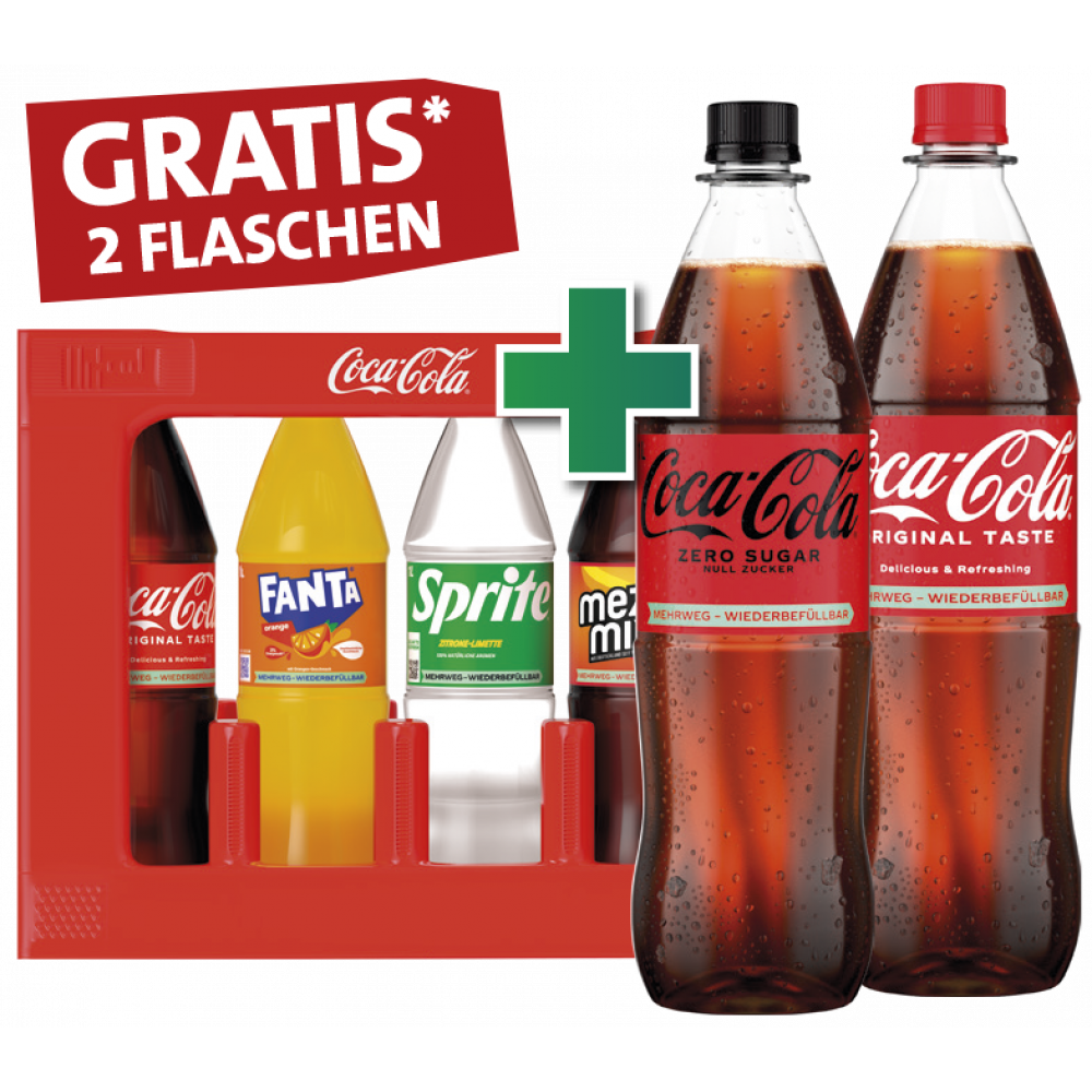 Coca-Cola, Fanta, Mezzo Mix, Sprite - 1 Kiste kaufen + 2 Flaschen Gratis