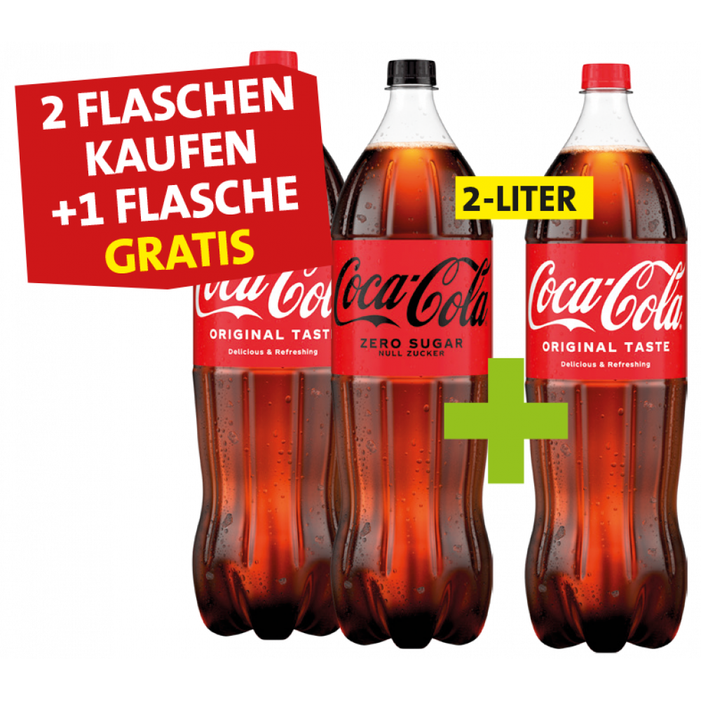 Coca Cola - 2 Flaschen kaufen + 1 Flasche Gratis