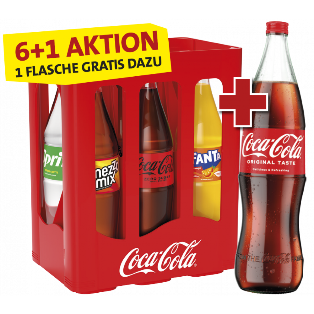 Coca Cola, Fanta, Mezzo Mix, Sprite - 6 Flaschen kaufen + 1 Flasche Gratis