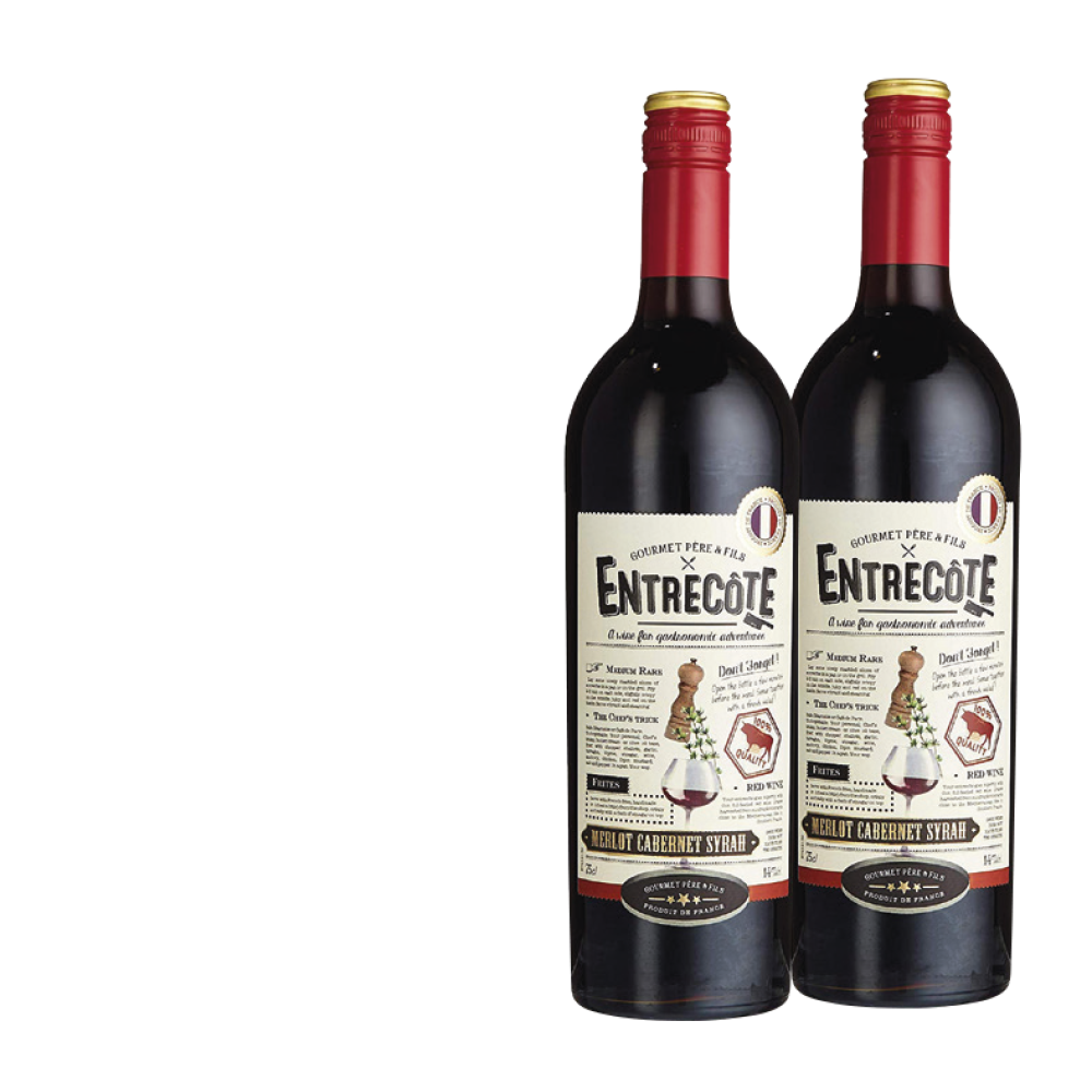 Entrecote Merlot Wein