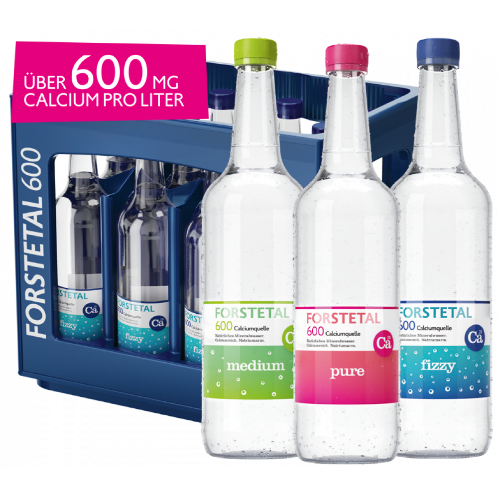 Forstetal Mineralwasser 600 Calciumquelle Glas