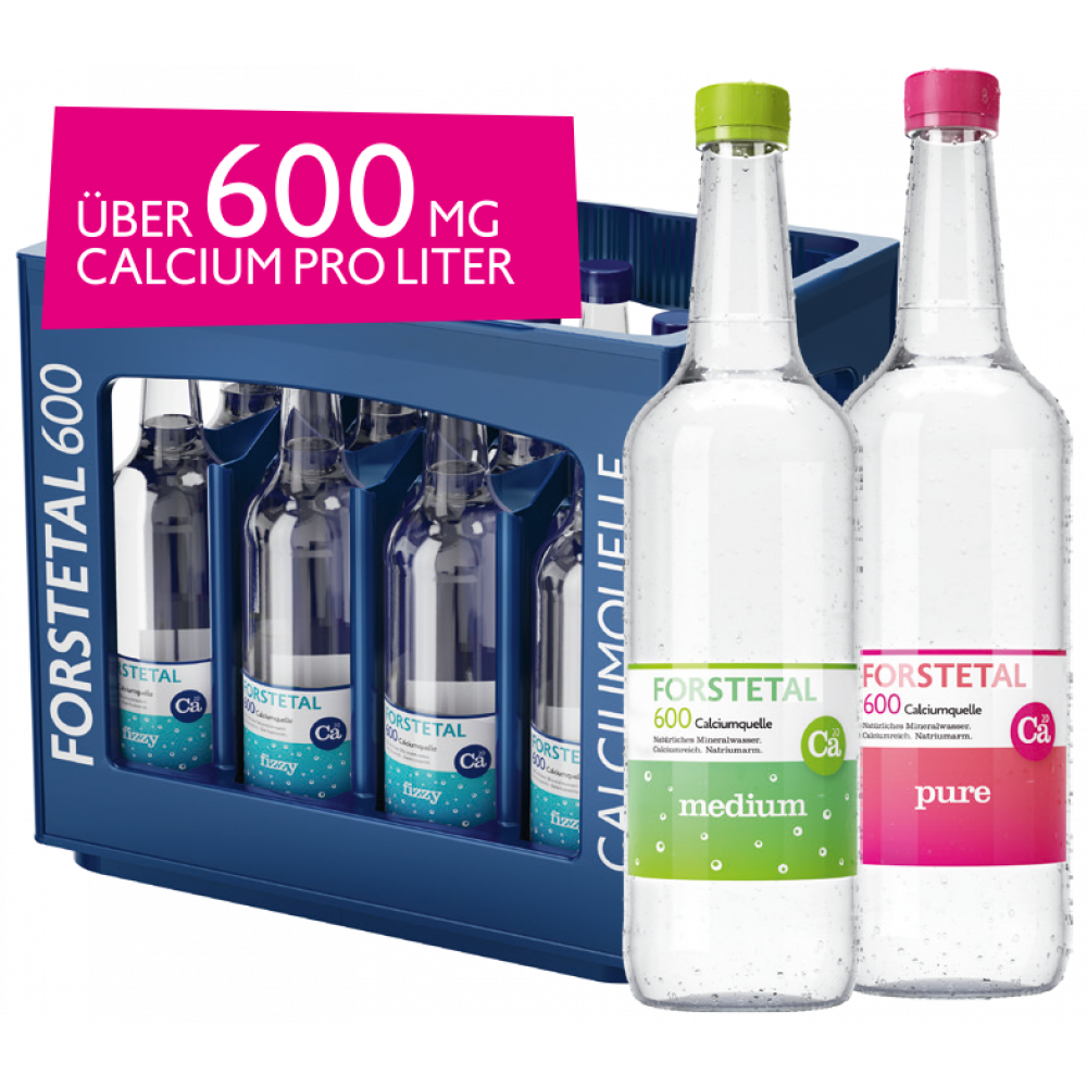 Forstetal Mineralwasser 600 Calciumquelle Glas