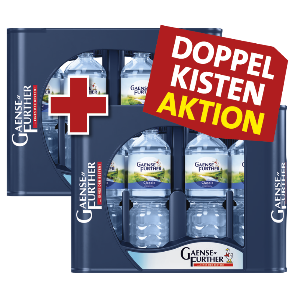 Doppelkistenaktion: Gaensefurther Mineralwasser Glas
