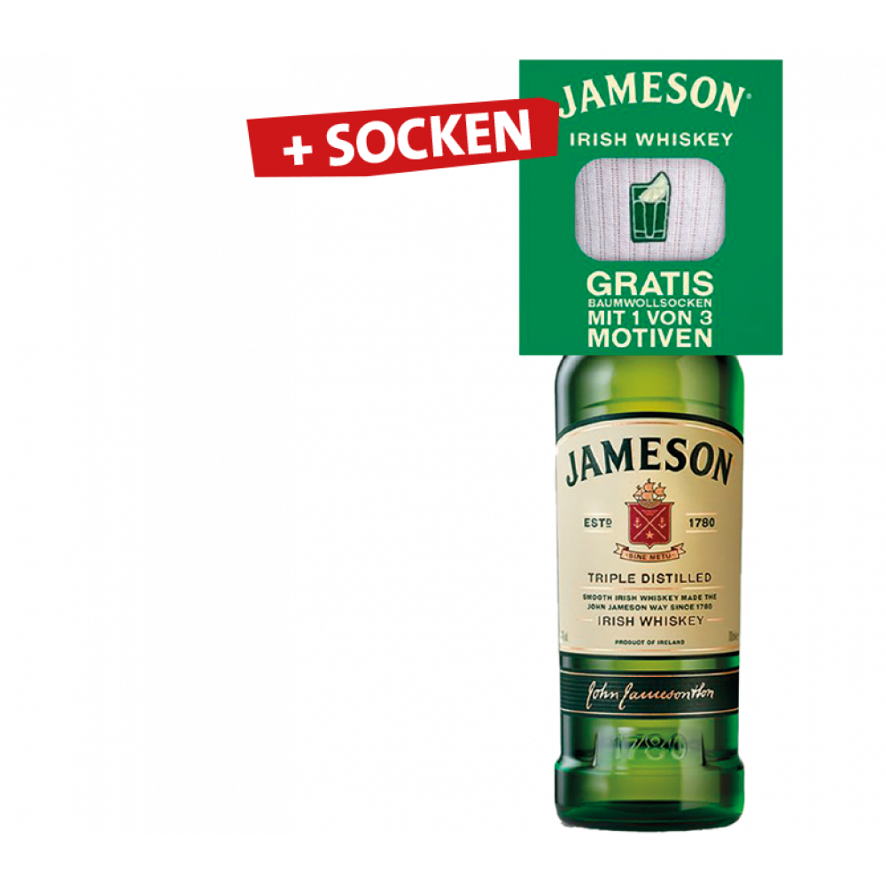John Jameson Irish Whiskey + Socken