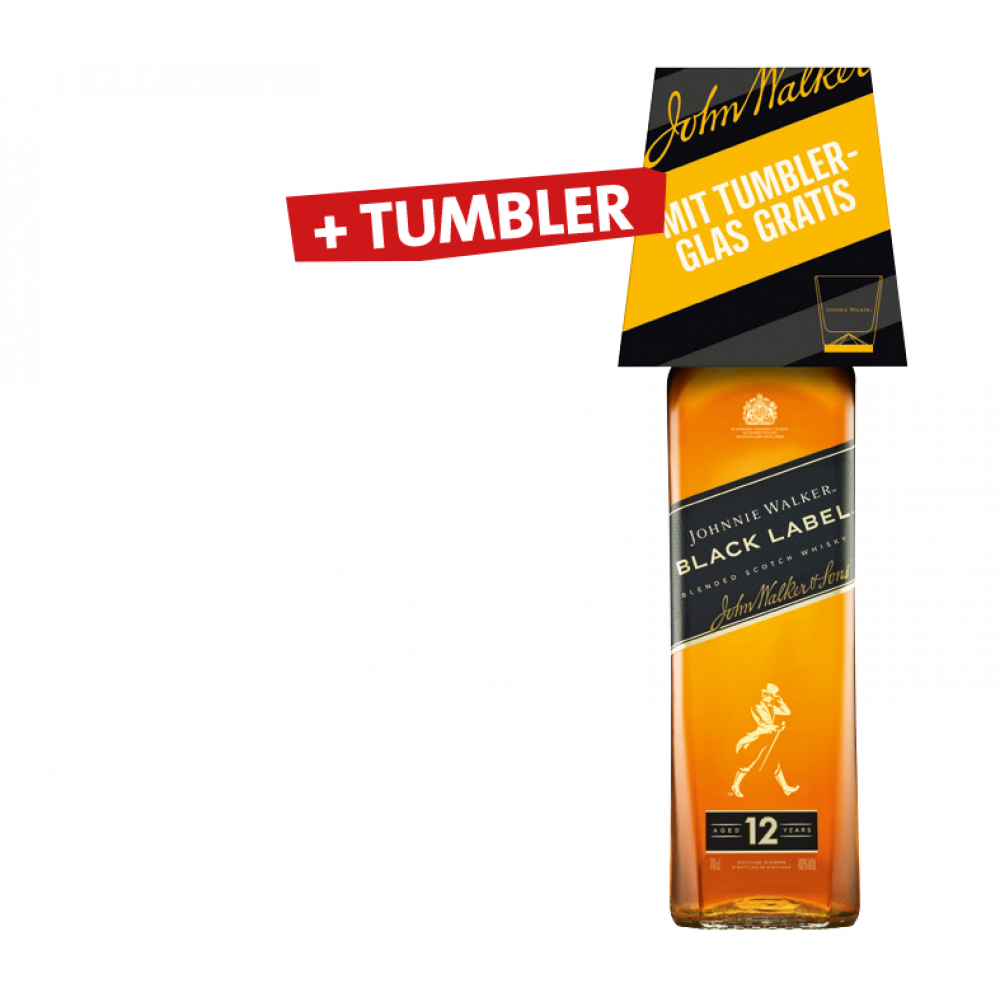 Johnnie Walker Black Label Whisky + Gratis Tumbler