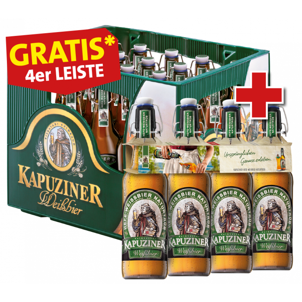 Kapuziner Weißbier + Gratis 4er Pack Kapuziner
