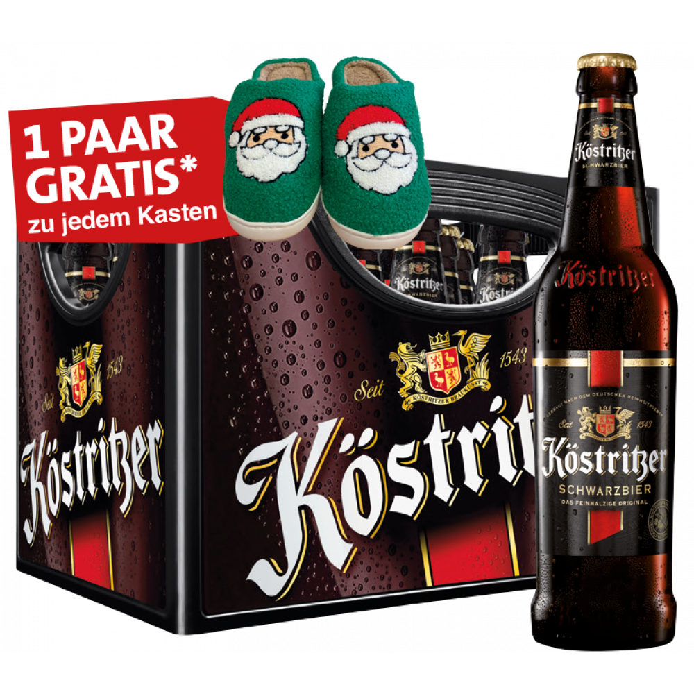 Köstritzer Schwarzbier + Weihnachtspuschen zu jedem Kasten