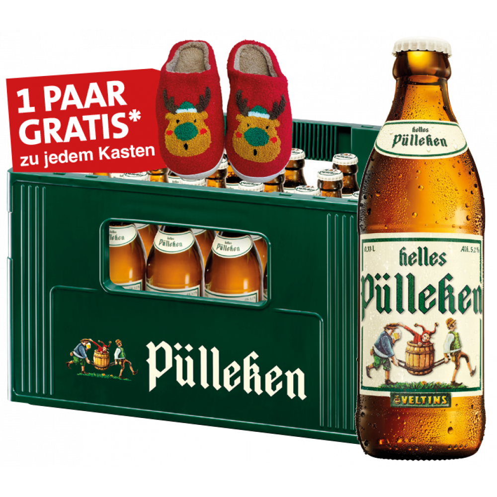 Pülleken Helles + Weihnachtspuschen zu jedem Kasten
