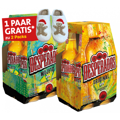 Desperados + Weihnachtspuschen zu 2x 4er Pack´s