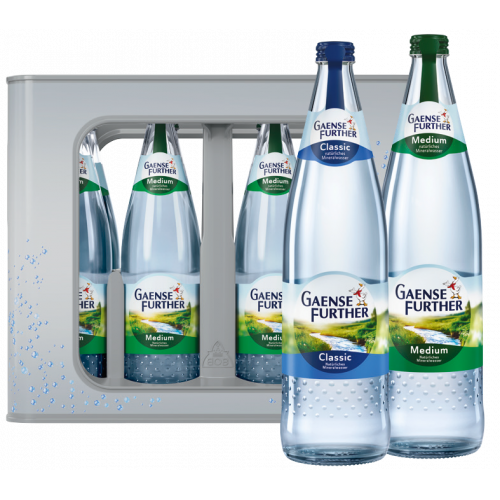 Gaensefurther Schloss Quelle Mineralwasser Glas - 1 Kasten