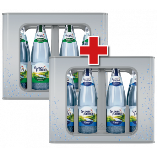 Gaensefurther Schloss Quelle Mineralwasser Glas - 2 Kästen