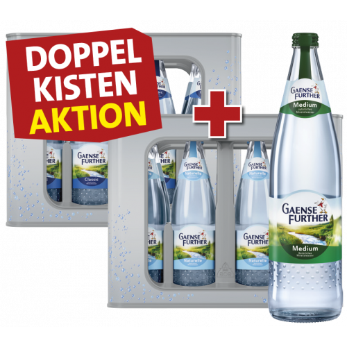 Doppelkistenaktion: Gaensefurther Mineralwasser Glas