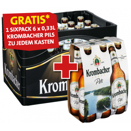 Krombacher - 1 Kasten kaufen + 1 Sixpack Pils Gratis