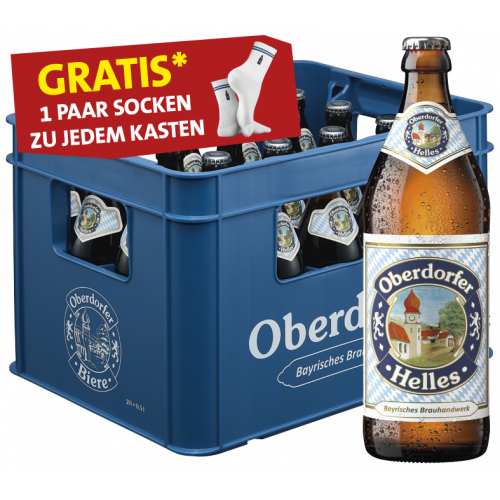 Oberdorfer Helles + Gratis 1 Paar Socken zu jedem Kasten