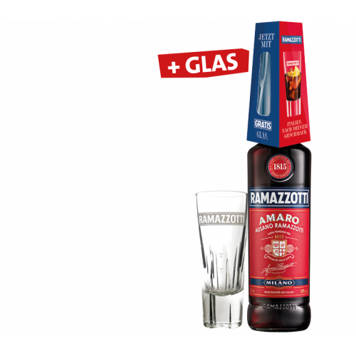 Ramazzotti Amaro + Gratis 1x Glas